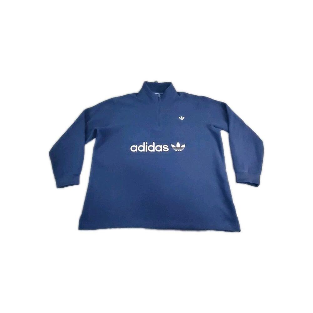 Adidas Polar Men's Sz 2XL Fleece 1/2 Zip Indigo Blue Pullover Sweater EC9310 C27